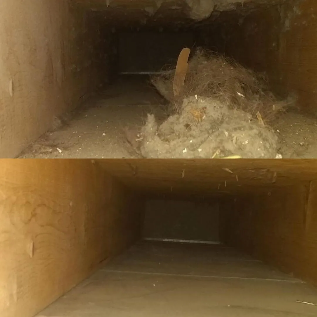 before and after duct cleaning