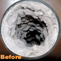 before - very dirty, clogged air duct